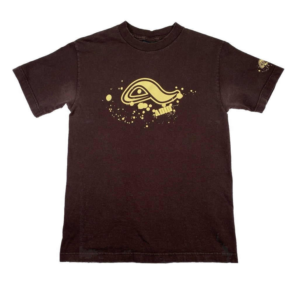 Adio Skateboarding Graphic T-shirt Size Small Brown (Stains)